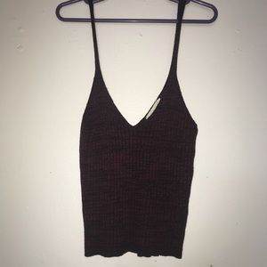 Knit burgundy crop